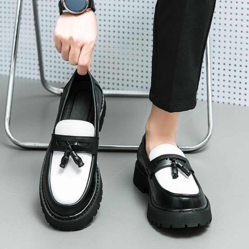 Slip-on Round Toe Thick-Soled Loafers Non-Slip Low-top Penny Shoes for Business Casual Dress up Prom3