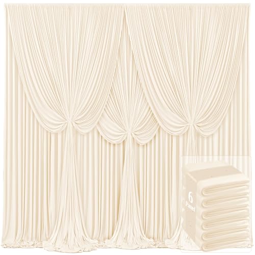 Rideaux de fond pour fête de mariage champagne : décor de scène sans pli