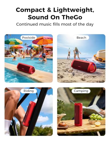 Image of Fun Flicks Karaoke Machine with Wireless Mics, Bluetooth Speaker, RGB Lights, 5 Voice Effects, Portable Sound System for Home, Party, Outdoor, for Kids & Adults (1pcs-Red)