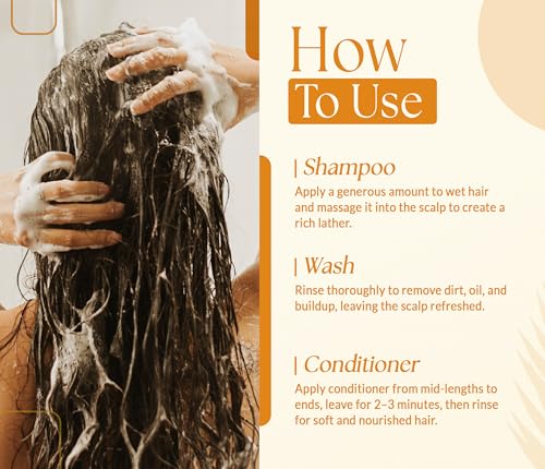 Image of Biotin Shampoo and Conditioner Set with Keratin - Sulfate-Free Advanced Anti-Thinning, Hair Growth Shampoo and Conditioner Combo Repair Formula - with DHT Blockers, for Men & Women - 16 fl oz each