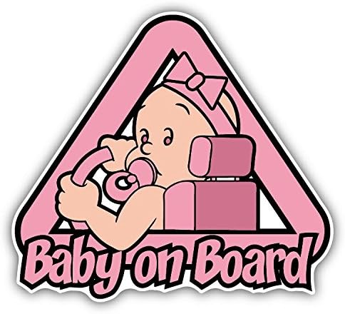 novland Baby On Board Girl Driver Warning Sign Car Bumper Sticker Decal 5 x 4