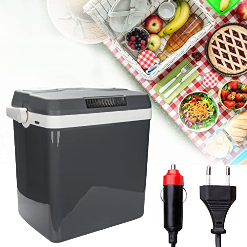 Vigevee Nevera eléctrica de 32 litros, mini nevera portátil de 12 V y 230 V modo ECO, nevera eléctrica para coche, para picnic, barco y camión, con cable