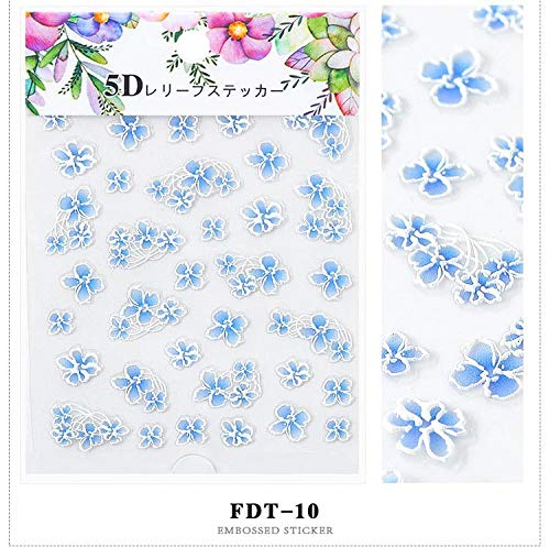 3D embossed flower leaf nail sticker decals Empaistic Engraved sticker sliders for nails art designs manicure acrylic decoration (10)