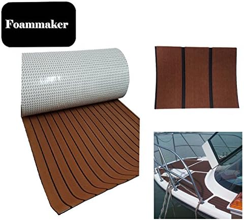 Foammaker High Density EVA Non-Slip Marine Teak Decking Sheet, DIY Flooring for Boat, Yacht