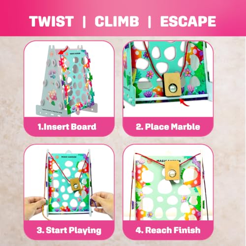 Image of Butterfly Edufields Twisty Escape Board Games for Girls Adults Families | Table Top Games for Girls 7-14 Years | 5in1 Arcade Desk Game | Gift for Kids, Teens & Adults Ages 6-99