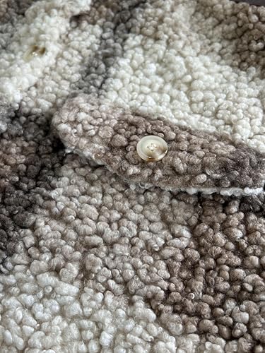 Women's 2025 Winter Fuzzy Fleece Long Jackets Plaid Faux Fur Teddy Coat Warm Sherpa Outerwear Cardigan4