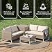 STEELSØN Polyrattan Sitzgruppe mit Aufbewahrungsbox Alniyat, Gartenmöbel Set mit 2X Gartenbank, 1x Tisch, Rattan Lounge für den Garten für 4 Personen beige