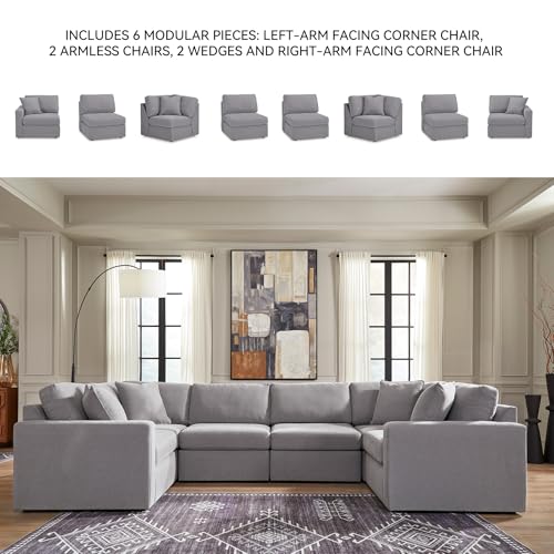 Image of Signature Design by Ashley 6-Piece U-Shaped Modular Sectional, Gray
