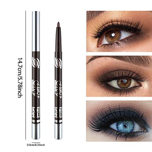 Ownest 12 Colors Eye Shadow Eyeliner Pen Kit, Waterproof Long Lasting High Color Rendering, Eyebrow Lip Liner Pencil Multifunctional Colorful Makeup Cosmetic Tool Set