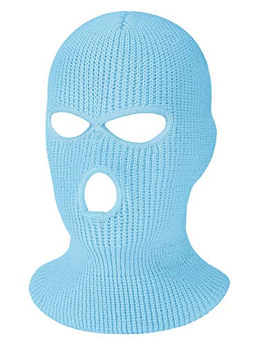 Image of SATINIOR 3 Holes Ski Mask Full Face Cover Outdoor Balaclava Winter Knitted Neck Gaiter for Halloween Sports Cycling