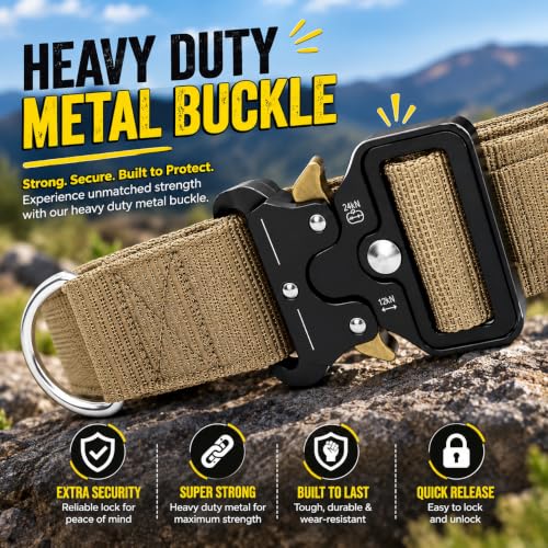 Image of Tactical Dog Collar and Leash Set,Khaki