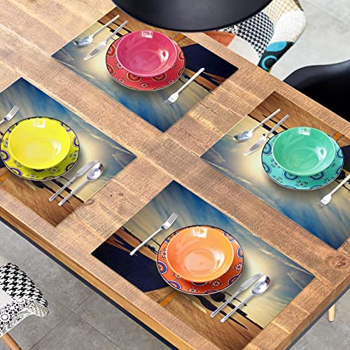 Set de table tissu lavable motif avion chic pour table à manger stylée - 8
