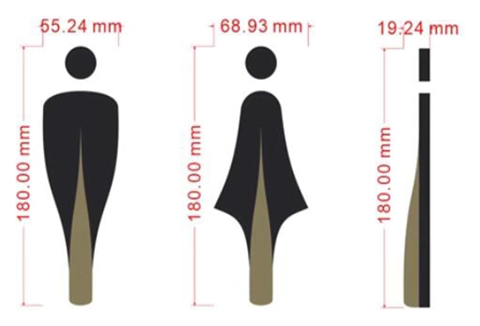 Carteles para aseos, For oficinas en el hogar y restaurantes, alto 18 cm/7”