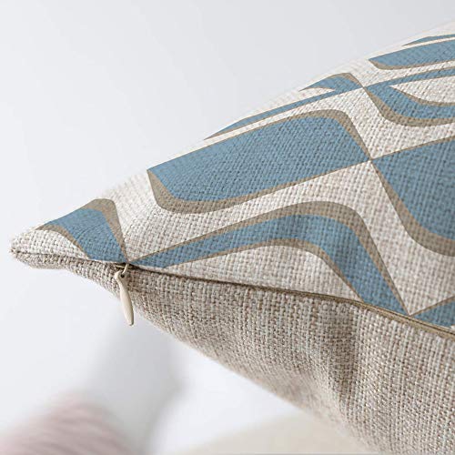Hexagram Home Decorative Pillow Covers 18 X 18 Inch Set Of 4 Blue Modern Geometric Soft Linen Throw Pillow Covers Cushion Case For Couch Sofa Living Room Patio Indoors Outdoors Style Home Decor #TOP3
