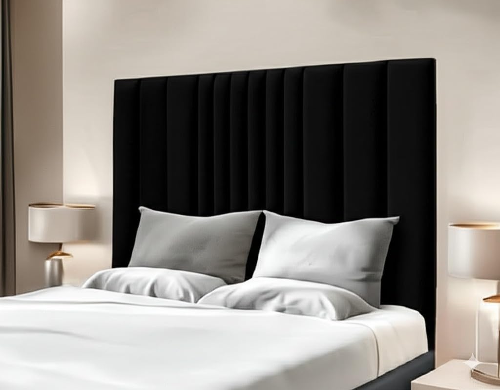 Luxury Soft Plush Fabric Headboards for Beds Bedroom & Hotel Furniture (Grey, 6ft Super King Size)