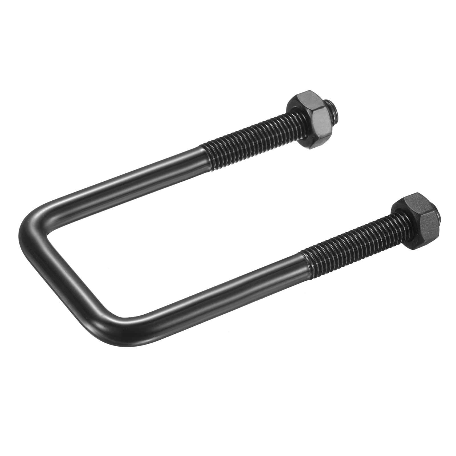 sourcing map 1 Set M10 Square U-Bolts, 50mm (1.97") Inner Width 120mm (4.72") Length 304 Stainless Steel U-Clamp Bolt Electroplated with Nuts for Automobile, Trailer, Boat Trail, Black