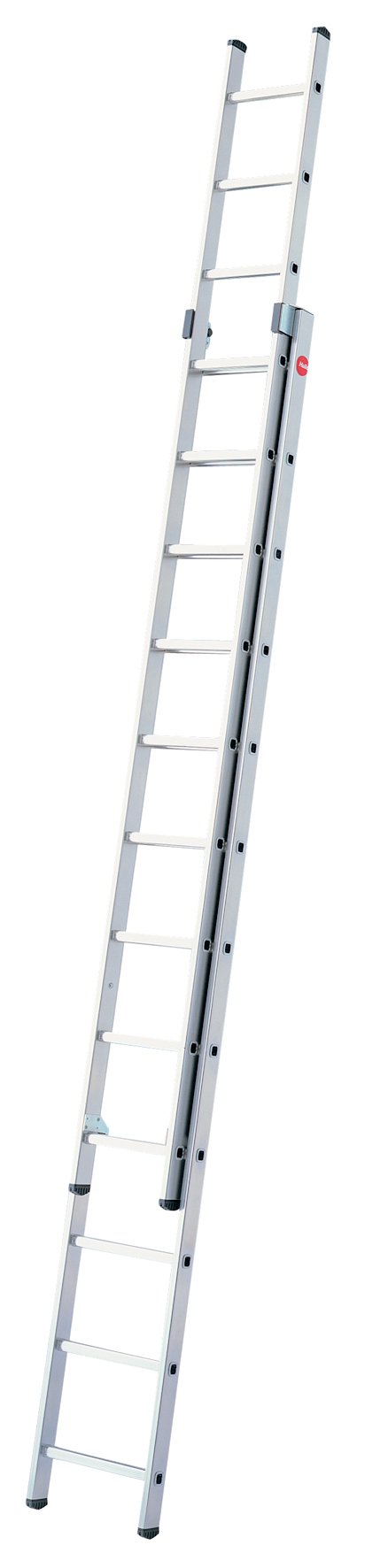 Hailo ProfiStep duo, 2-teilige Alu-Schiebeleiter, 2x12 Sprossen, Leiternteile einzeln verwendbar, belastbar bis 150 kg, made in Germany, 7212-001