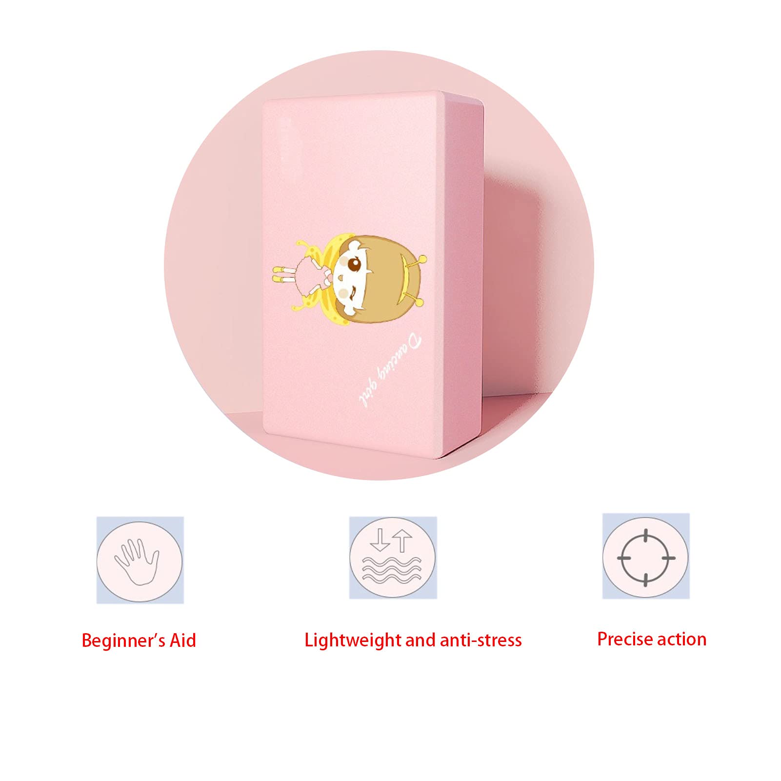3 Pezzi Set di Blocchi di Yoga in Schiuma EVA per Bambini per Danza Yoga Esercizio di Equilibrio, Leggero Antiscivolo ad Alta Densità Migliora le Pose e la Flessibilità Delle Ragazze