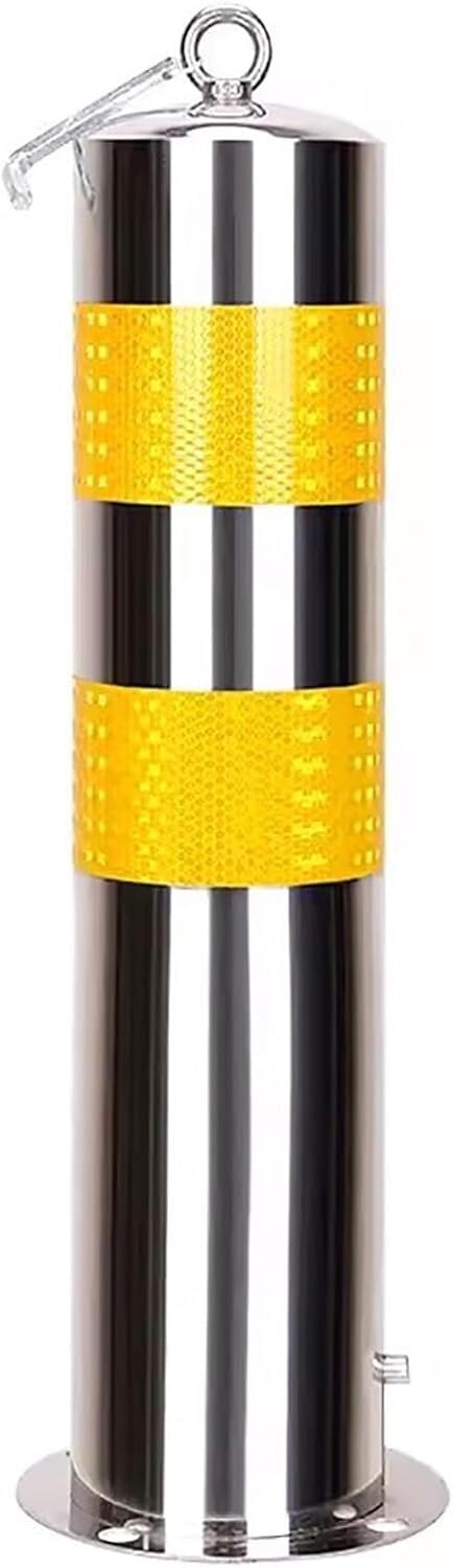 Aioneer Parking Post Construction Cone Street Stanchion Driveways Stainless Steel Security Posts,Metal Parking Barrier Bollard Post,Stainless Steel Parking Bollard With 4 Mount H