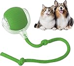 ZFFAFUR Interactive Cat Toys, Interactive Dog Ball, Electric Automatic Toys for Cats, Active Rolling Smart Dog Ball, Rechargeable Moving Toys, Stimulate Cats' Hunting Instincts, All Floors Green