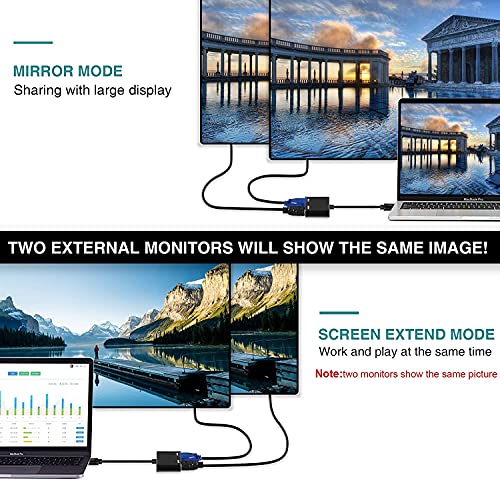 Image of ETZIN USB to HDMI VGA Adapter, USB3.0 to VGA HDMI Adapter Converter Support HDMI VGA Sync Output 1080p Compatible with Windows 7 /8 /8.1 /10 Monitor Display Video Adapter Converter