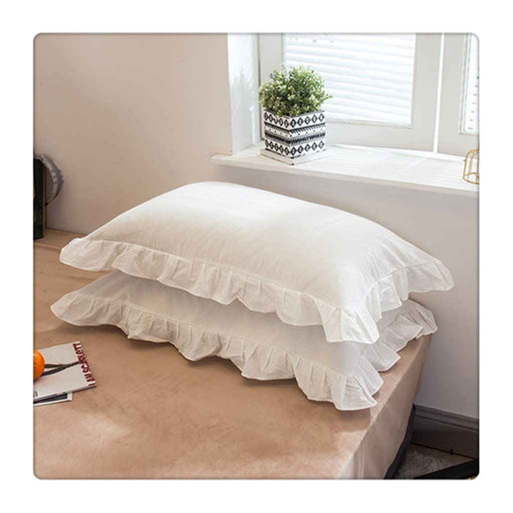 MFJGHU Cotton Lattice Pillowcases Sham Home Hotel Bedding Soft Pillow Cover Gift for Couple 48x74cm(Style G)