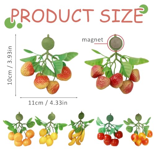 Imanes decorativos de frutas artificiales para nevera x6 miniatura 5