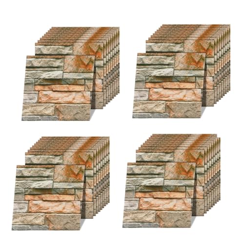Trintion 3D Wandpaneele 40 Stück Selbstklebend Ziegel Tapete Steinoptik...