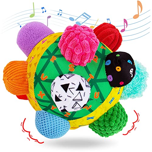 Image of Baby Music Shake Dancing Ball Toy,Developmental Bumpy Ball Sensory Soft Toys,Easy to Grasp Bumps Help Develop Motor Skills