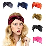 Velvet Elastic Headband, 7 Pcs Women's Adjustable Twisted Soft Turban Tribal Hair Band Headwrap Hair Accessories Headgear A