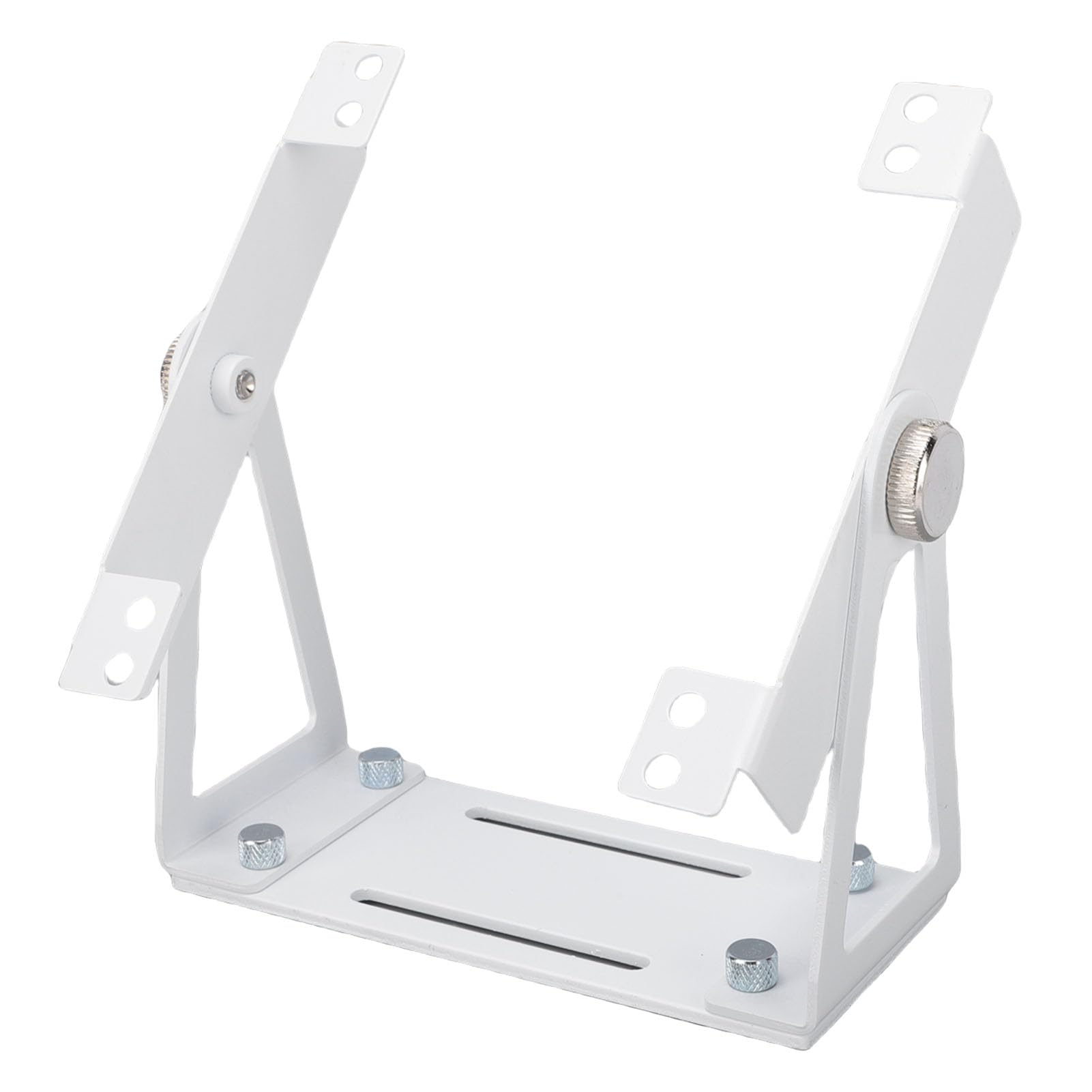 Cryfokt Desk Fan Stand Mount, Multi Purpose Computer Fan Mount Holder, 360° Pivoting Design, Easy To Install, Aluminum Alloy Fan Mount for 120mm 140mm PC Computer Fans (Black White) (White)