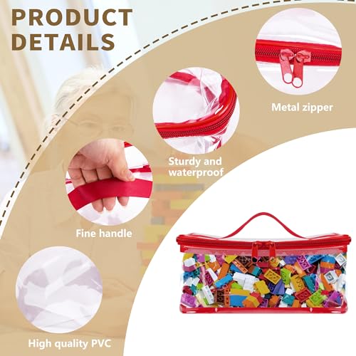 6-Packs-Clear-Toy-Storage-Bags-94-x-67-x-43-Inch-Transparent-PVC-Toy-Organizing-Bags-with-Zipper-Waterproof-Toy-Storage-Organizer-Pouch-for-Building-Blocks-Small-Toys-Red-Blue-Yellow 6 Packs Clear Toy Storage Bags 94 x 67 x 43 Inch Transparent PVC Toy Organizing Bags with Zipper Waterproof Toy Storage Organizer Pouch for Building Blocks Small Toys Red Blue Yellow