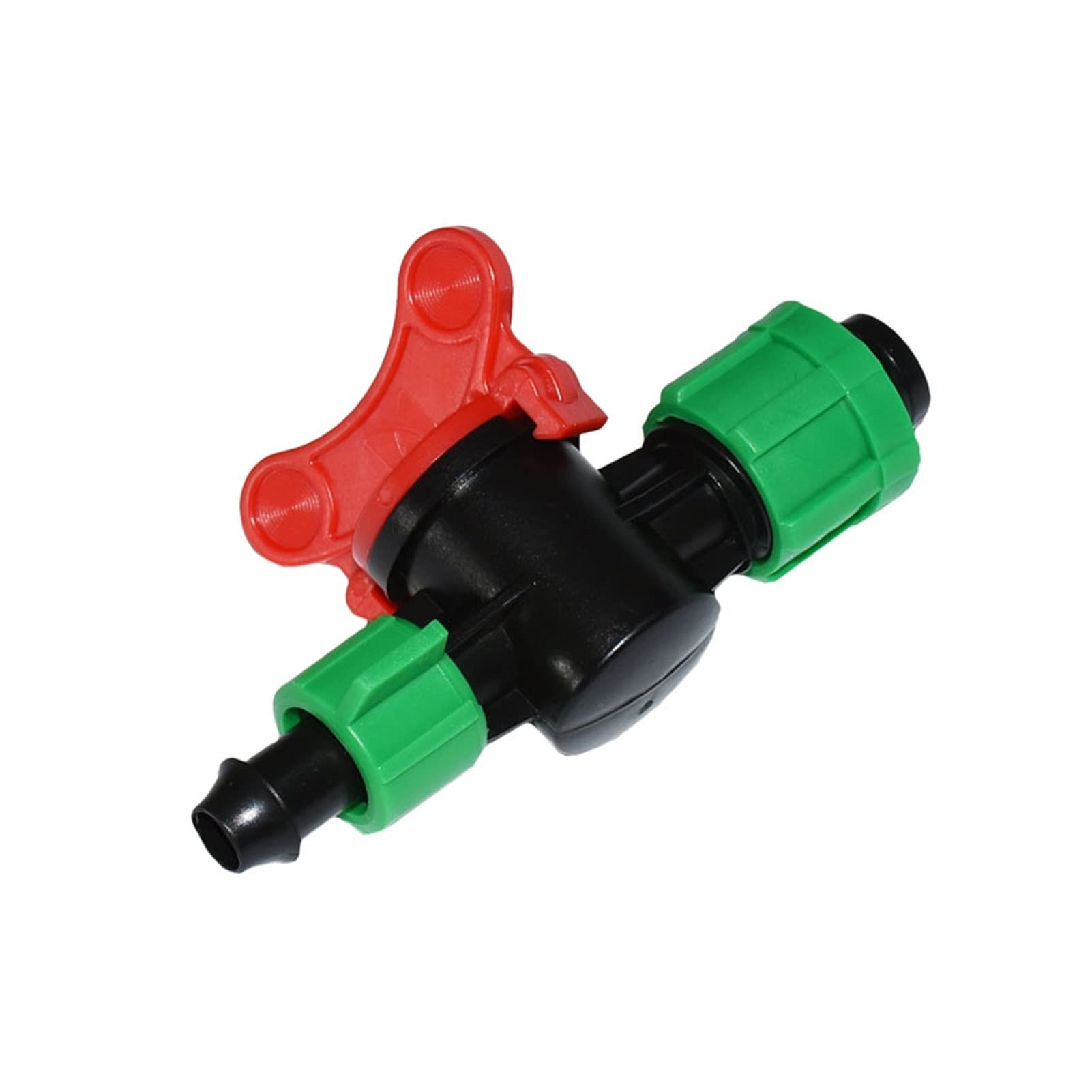 Conexión de agua de pulverización Cinturón de riego por goteo Válvula de riego Válvula de riego Válvula de agua Garden Grifo PE PVC Tornillo de conector de dos vías de púas 10pcs