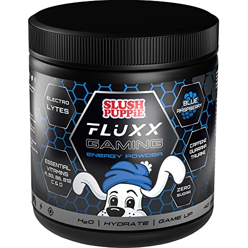 Fluxx Gaming Energy Powder 400g - Limited Edition Slush Puppie - Zero Sugar & Vegan (Blue Raspberry Slush Puppie)