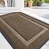 Olanly front door mat indoor outdoor entrance waterproof all season all weather doormat sturdy natural rubber fade resistant low profile easy clean patio porch entryway mat 295×17 brown  urban country home decor