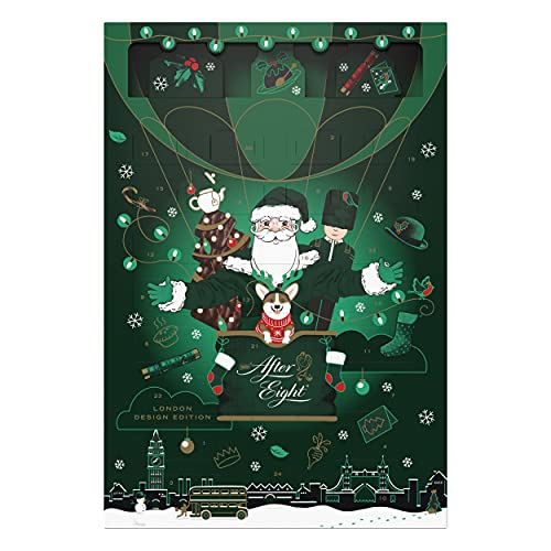 NESTLÉ AFTER EIGHT Adventskalender mit Pfefferminz-Schokolade sowie dunkler Schokolade mit Minzcremefüllung, Weihnachtskalender für Minz-Liebhaber, 1er Pack (1 x 199g)