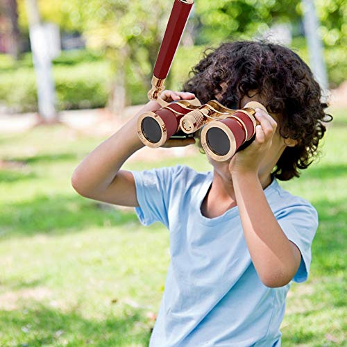 Binocular Opera Glasses 3X25 Compacto Portátil Vintage Rojo miniatura 2