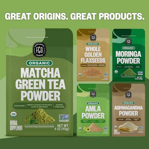 image for FGO Organic Matcha Green Tea Powder, Japanese Culinary Grade for Cooki