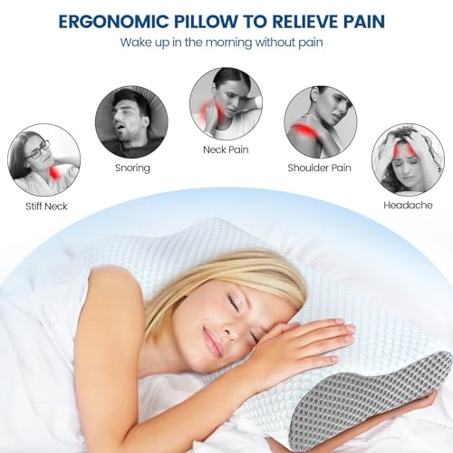 Polovo KD220 Memory Foam Pillows Neck Pillow Bed Pillow For Sleeping, Ergonomic Cervical Pillow thumb #3