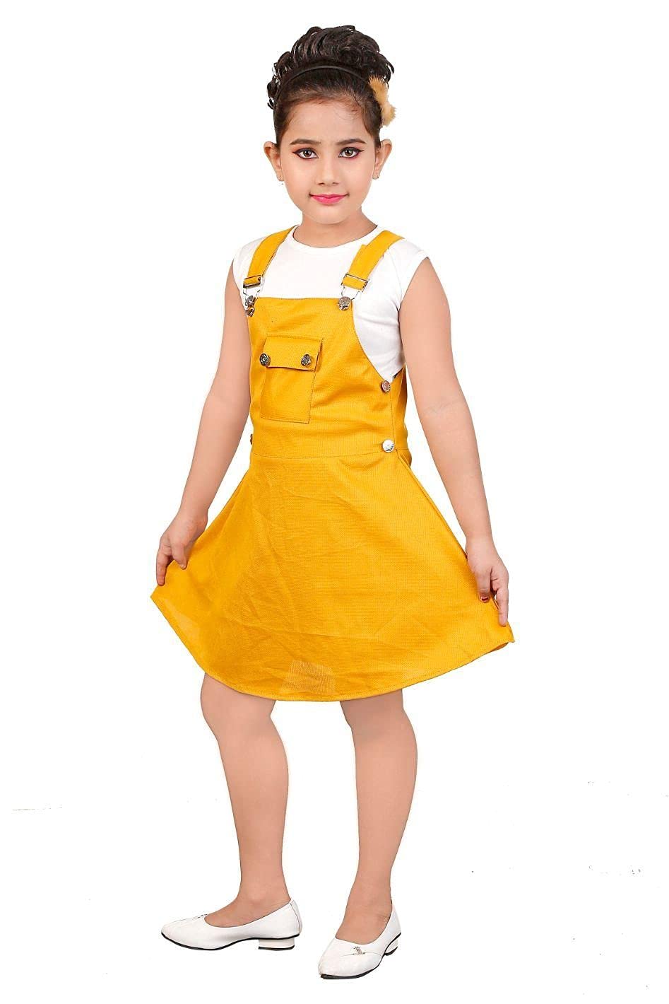 Smartbazar Girl's Pretty Dress | Kids Casual | Dress | Partyware | (Yellow)