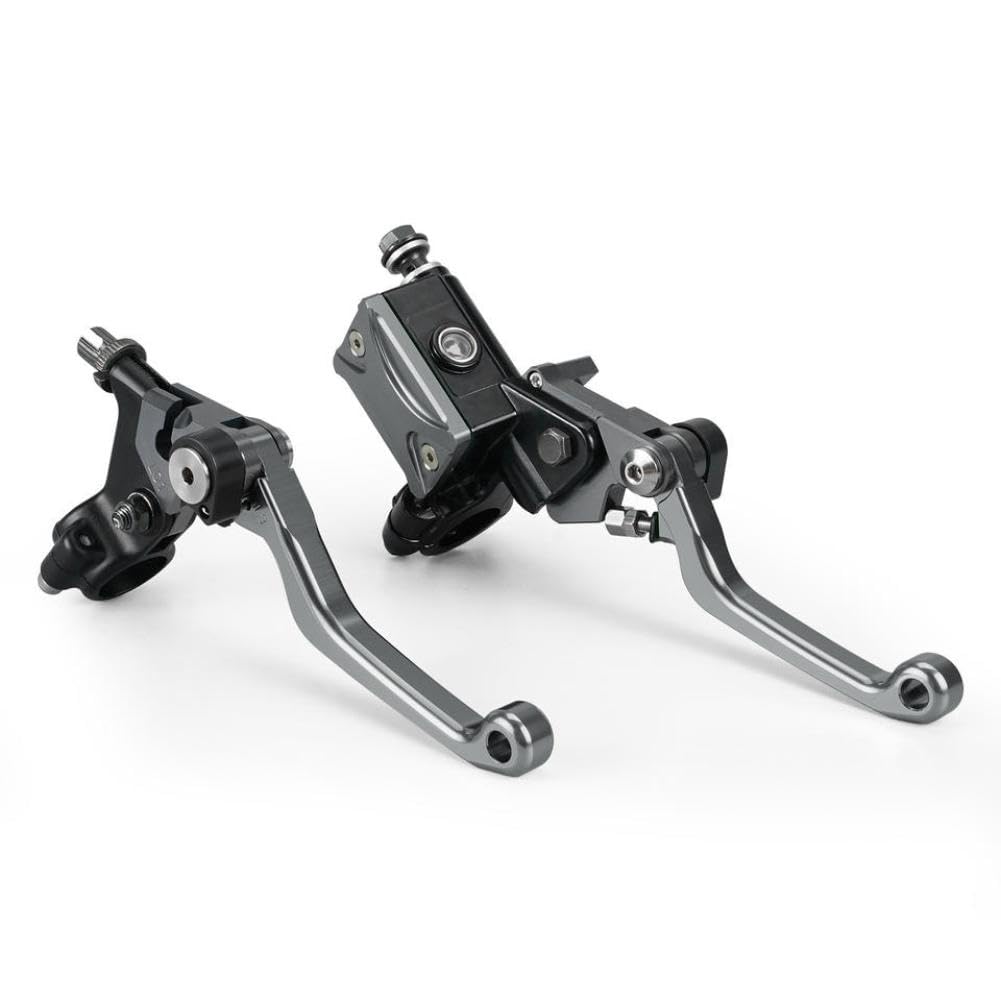 Gxbzhcaqy Titanium Cnc 7/8 Inch Hydraulic Brake And Clutch Lever Set Compatible With Kx125 Kx250 Kx250f Kx450f Kx65 Kx85 Klx125 Klx250 Klx450r(Titanium)