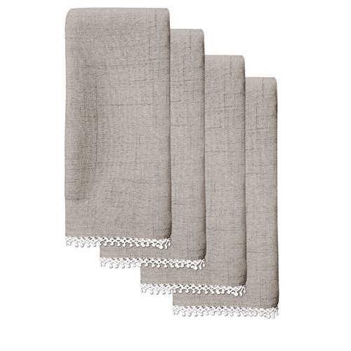Lenox French Perle Solid Set of 4 Napkins, Dove Grey