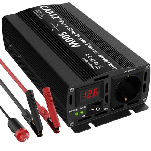 CAM2 Onduleur sinusoïdale Pure 500 W/1000 W Puissance de crête Convertisseur,12V vers...
