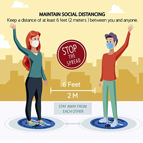 Complete Thrive Decalques de piso de distanciamento social de 30,5 cm - Sinal de piso de distância d