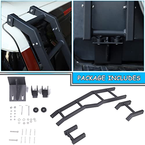 Llkuang Aluminum Car Rear Ladder Tail Door Ladder Climbing Compatible With Toyot@ Fj Cruiser 2007-2021 Tailgate Ladders Rear Gate Ladder Kit Black,Left Side #TOP5