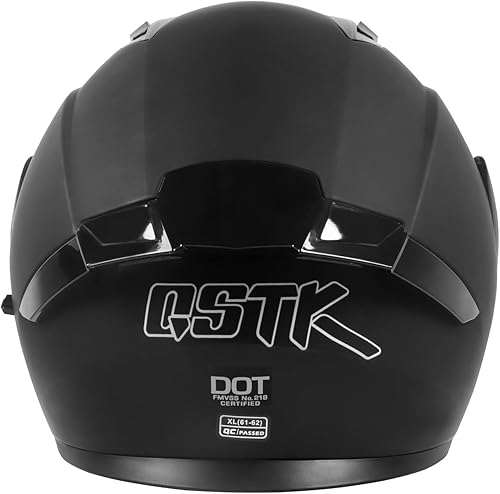 Miniatura 6 de SPARK Casco modular con visera doble abatible aprobado por DOT para motocicleta de cara completa para adultos hombres y mujeres (Negro, Pequeño)