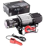 RUGCEL WINCH Advanced 12V DC 5000 lb. Electric Winch Off Road Automatic Powersports Winch, ATV Utility, Gavanized Steel Rope, with Mount, Wired Handle (5000 Wire Rope)
