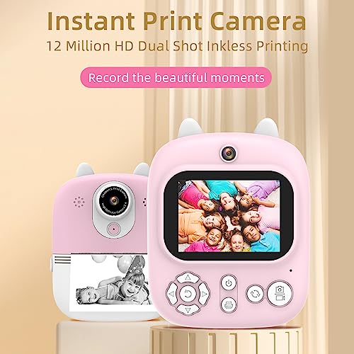 3-em-1 Câmera instantânea multifuncional Câmera de impressão instantânea Childeren Tela IPS de 2,4 p