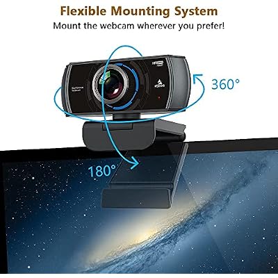 NexiGo N980P 1080P 60FPS Webcam with Microphone and Software Control, USB Computer Camera, Built-in Dual Noise Reduction Mics, 120 Wide-Angle for Zoom/Skype/FaceTime/Teams, PC Mac Laptop Desktop