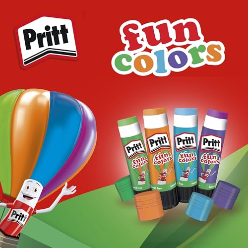 Pritt colle stick Fun Colors, colla colorata per bambini, per lavoretti e fai da te, Colla Pritt multicolore per applicazioni creative a casa e scuola, 4 colori in stick da 10g - Immagine 3
